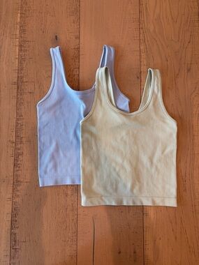 TWO Target New Day Ribbed Tank Top - Sage Green & Light Blue